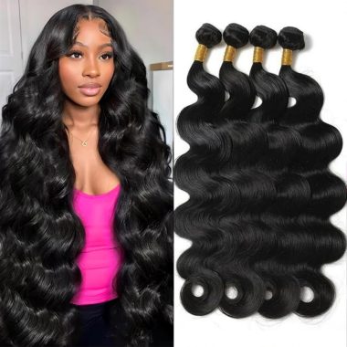 100% Unprocessed Brazilian Virgin Hair Body Wave 4 Bundles 12A 18-24 Inch Natural Black Extensions