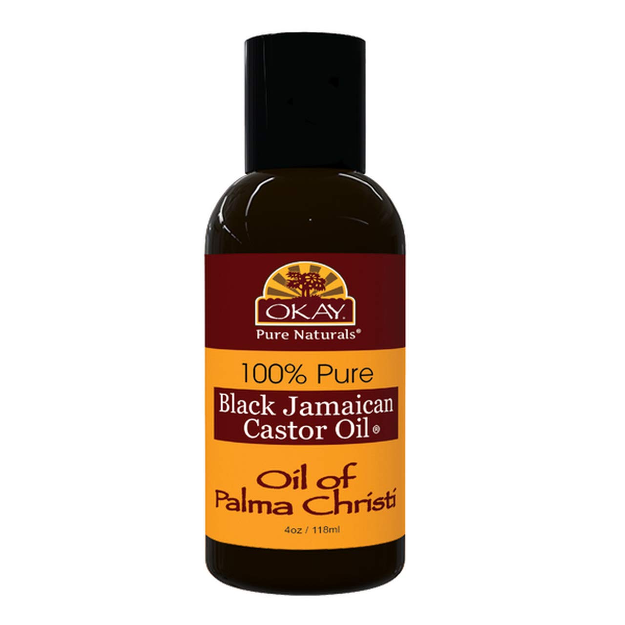OKAY Black Jamaican Castor Oil 4oz Cold-Pressed Natural Hair Skin Care