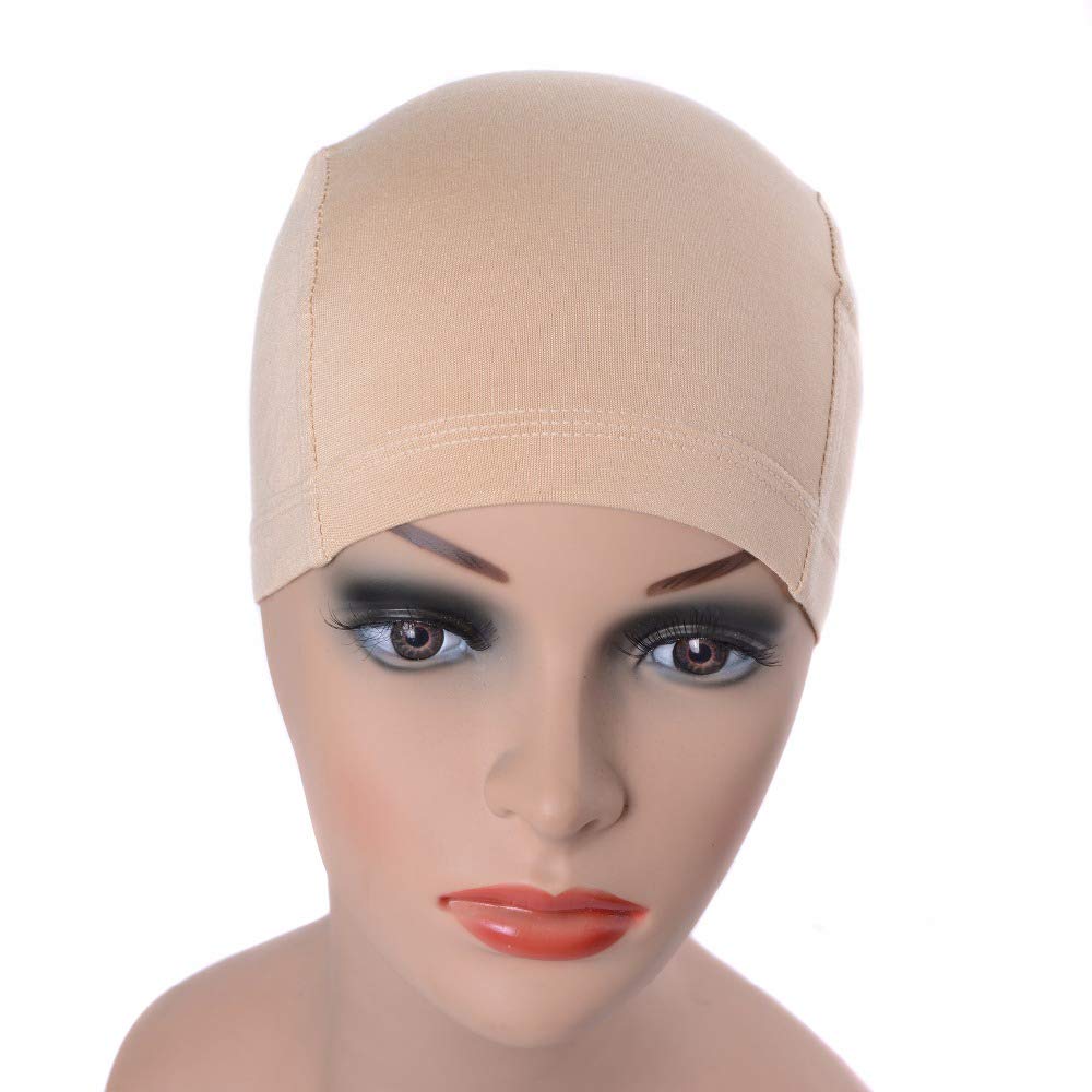 YANTAISIYU Comfortable Beige Bamboo Fiber Wig Cap Elastic Stretch One Size - Image 2