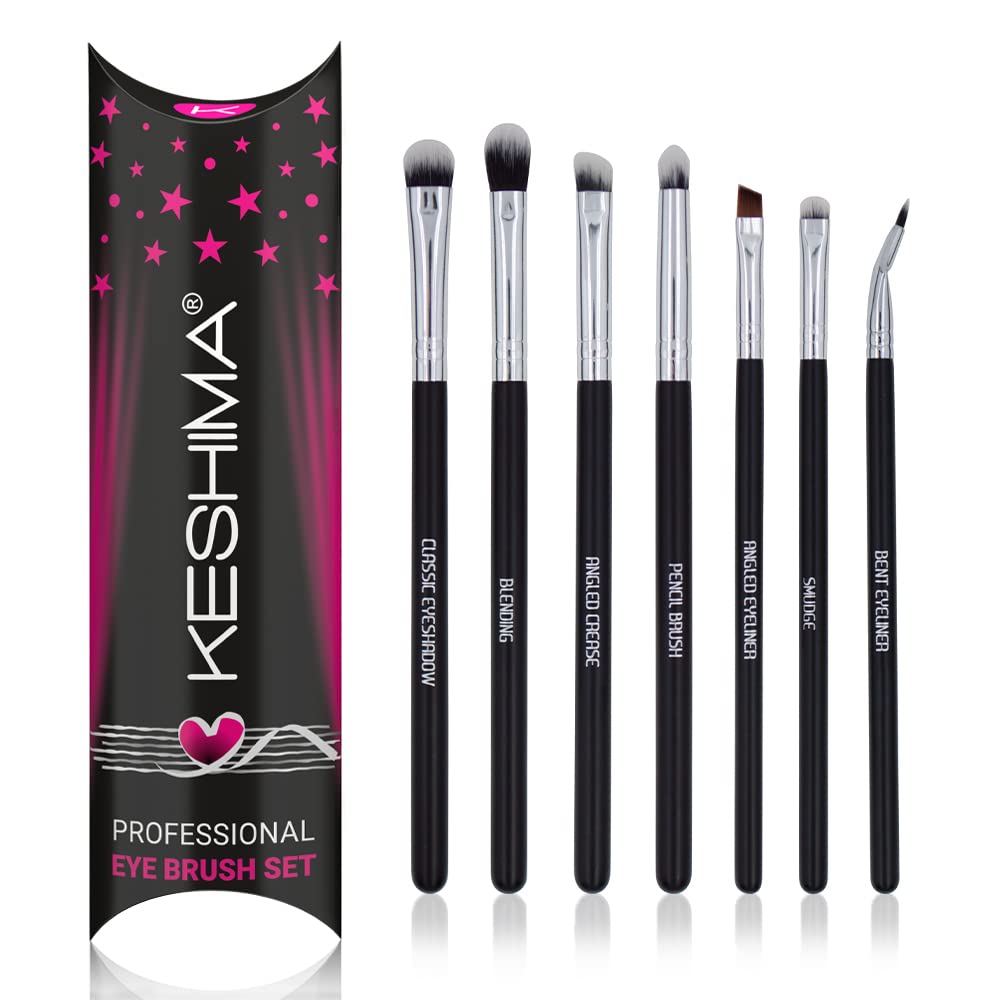 Keshima Professional 7-Piece Eye Makeup Brush Set for Flawless Application New