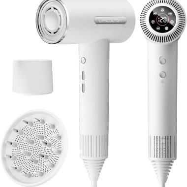 LESCOLTON 1400W Lightweight Ionic Hair Dryer with Diffuser and LED Display, Fast Drying