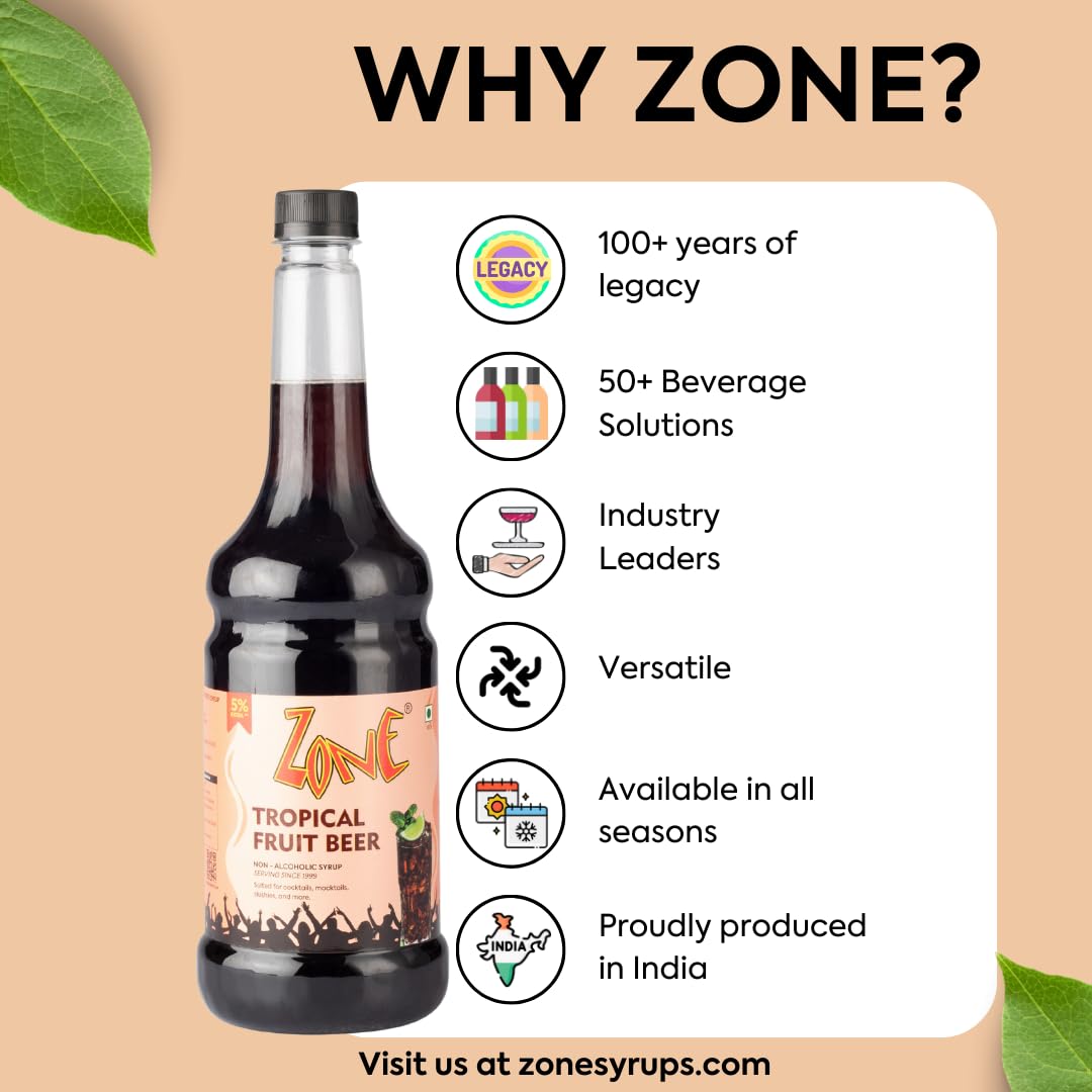 Zone Tropical Fruit Beer 1050ml Childhood Essence for Mocktails Cocktails - Image 4