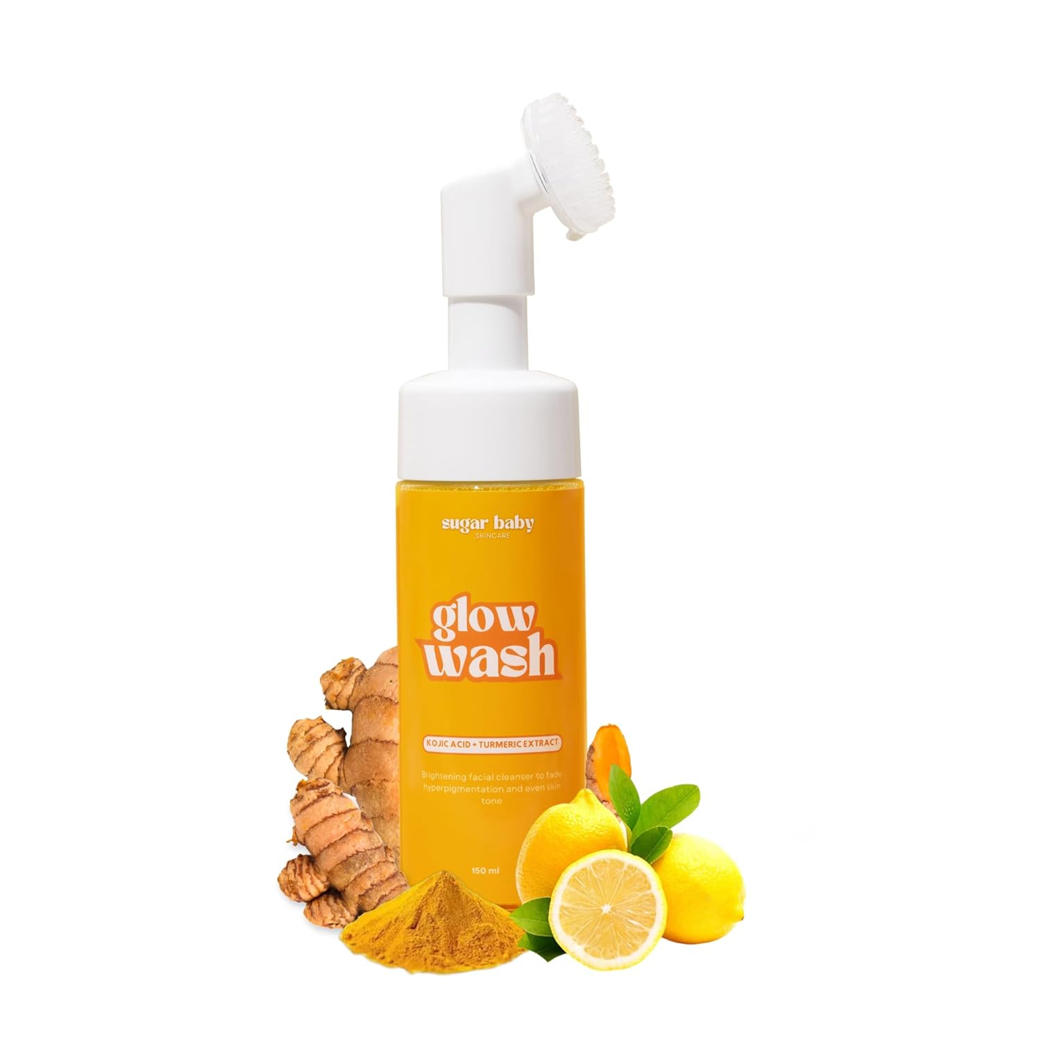 Brightening Turmeric & Kojic Acid Foaming Facial Cleanser 150ml Hydrating Formula