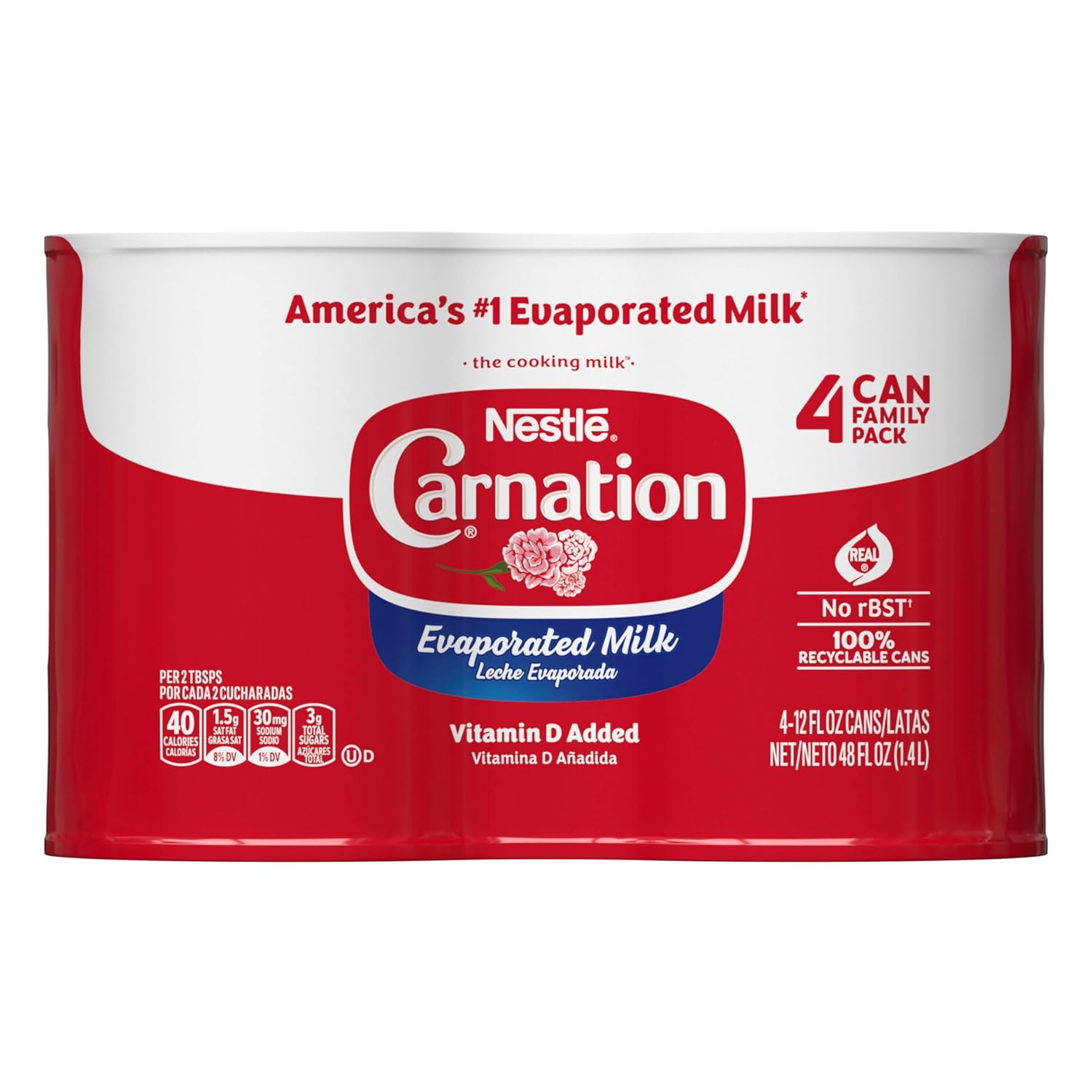 CARNATION Evaporated Milk 4 Count 12 Fl Oz Cans Creamy Rich Flavor