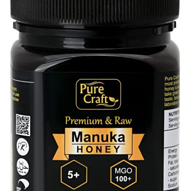 Pure Craft Raw Organic Manuka Honey MGO 100+ Kosher Certified BPA Free Jar 250g