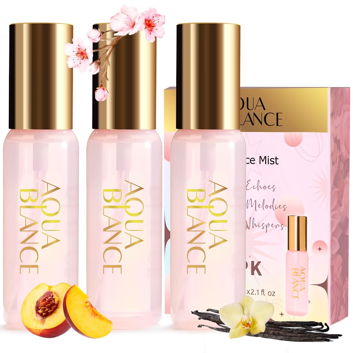 Travel Size Body Spray Gift Set for Women 3 Pack 60ml Each Three Scents