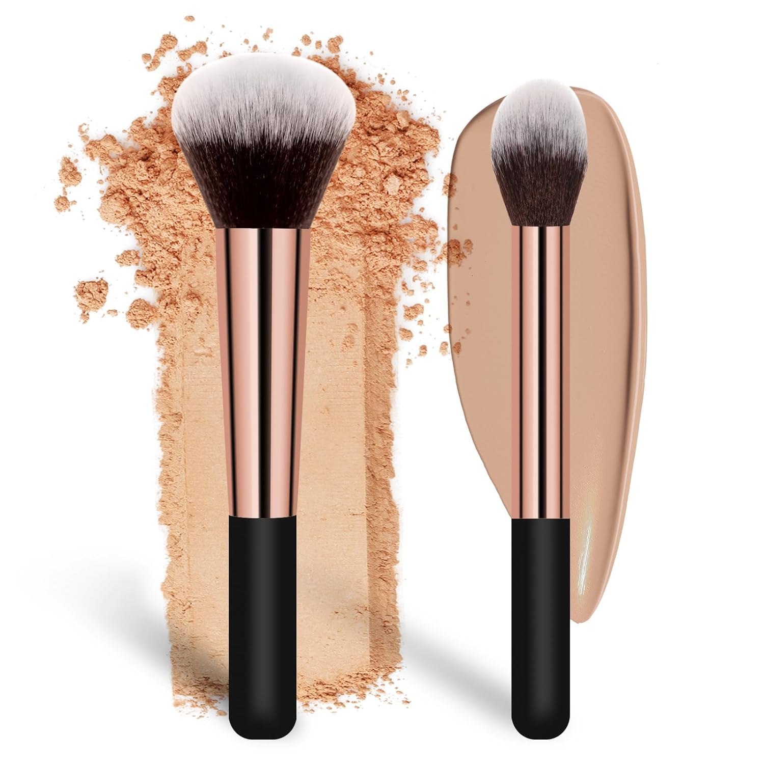 Banidy 5-Piece Makeup Brush Set Flawless Powder Highlighter Blush Wooden Handles