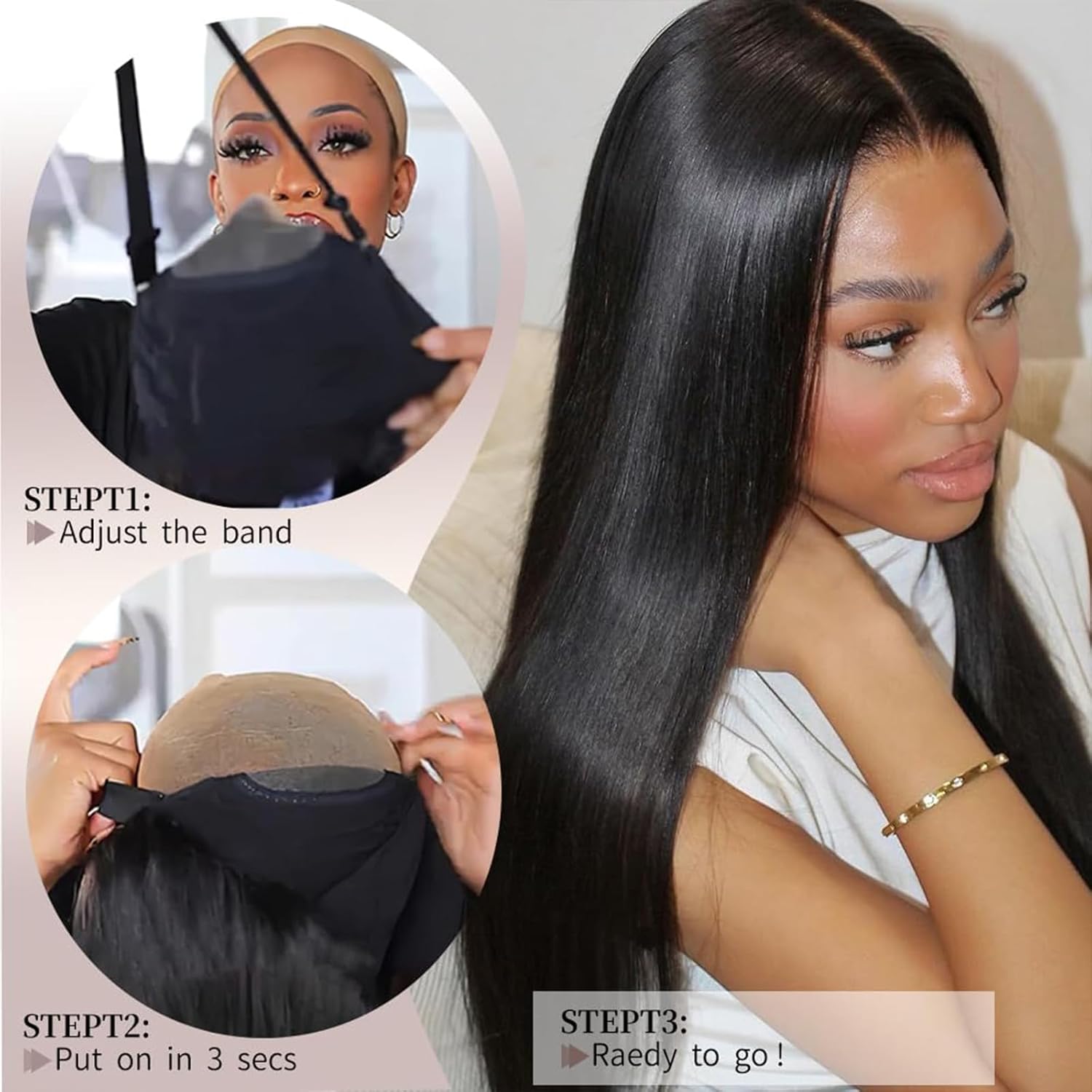 200 Density 12A Remy Human Hair Glueless Straight Wig 6x5 HD Lace - Image 5