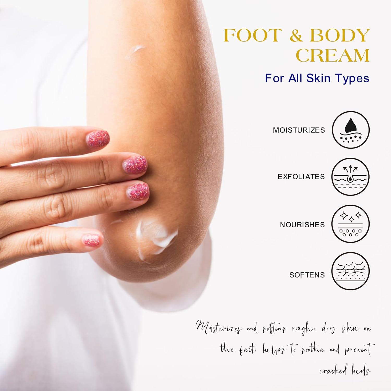 Urea 42% Foot Cream for Dry Cracked Heels, 6 oz Moisturizing Lotion - Image 2