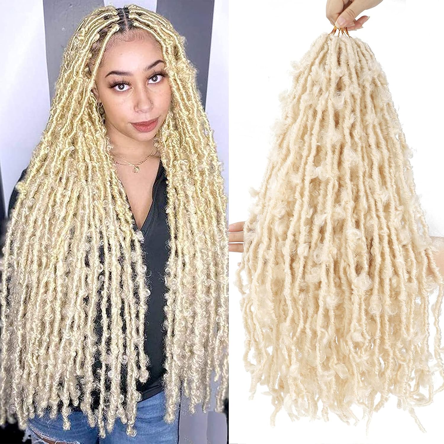 18 Inch Butterfly Locs Crochet Hair 6 Packs Pre-Looped Natural Look