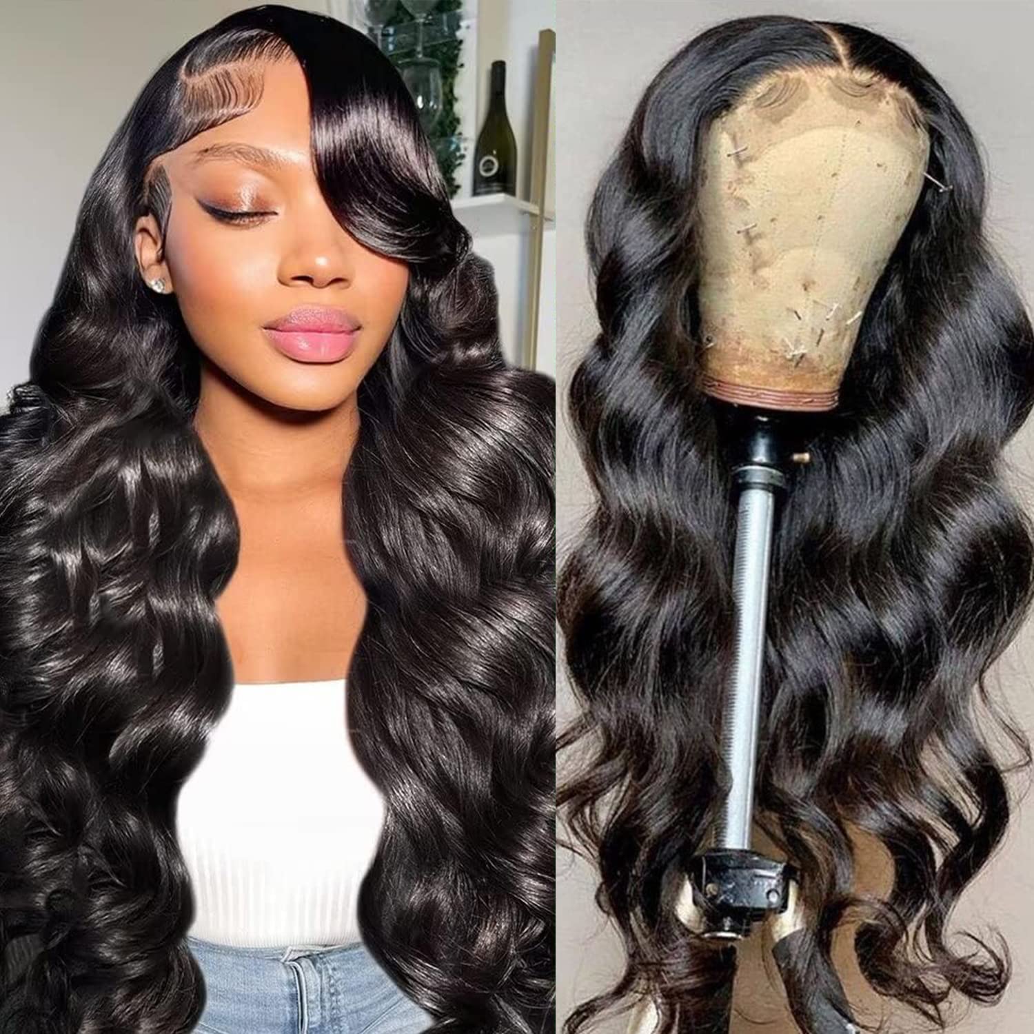18 Inch 5x5 HD Lace Closure Body Wave 180% Density Human Hair Wig for Women