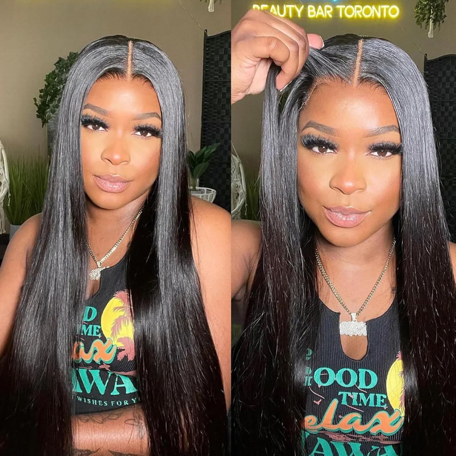 200 Density 12A Remy Human Hair Glueless Straight Wig 6x5 HD Lace - Image 9