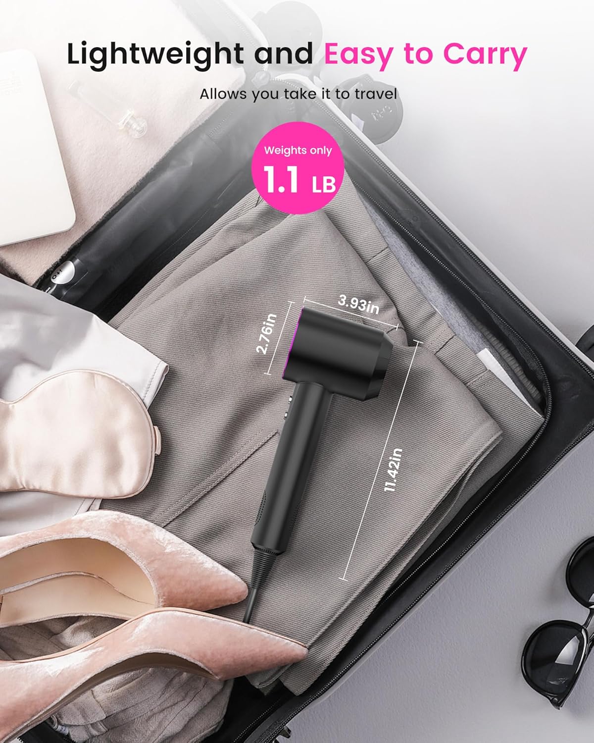 Professional Lightweight Hair Dryer 130,000 RPM 3 Temp Speed Settings - Image 7