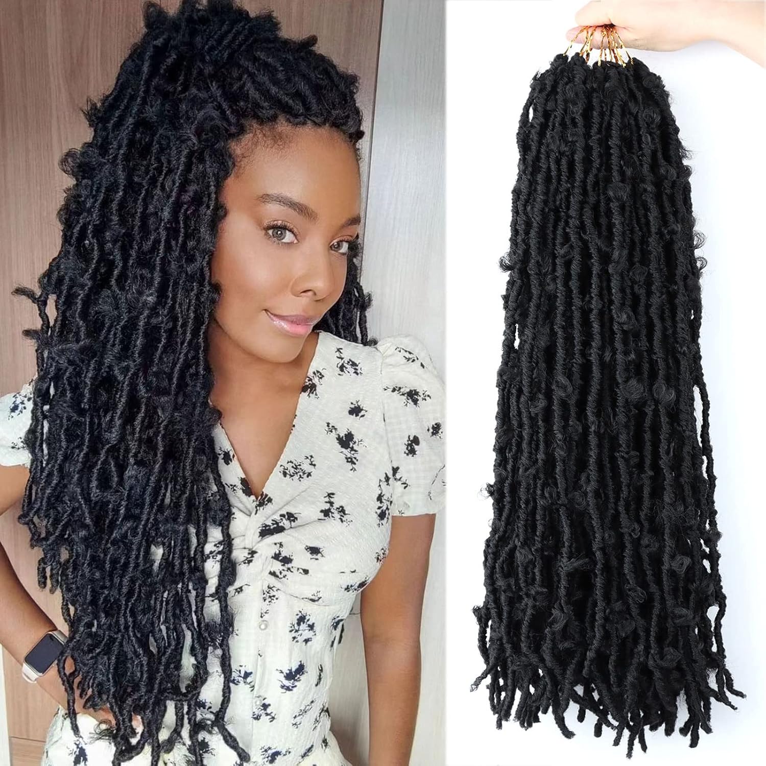 6 Packs 24 Inch Soft Butterfly Locs Crochet Hair Pre-Looped Faux Locs for Women