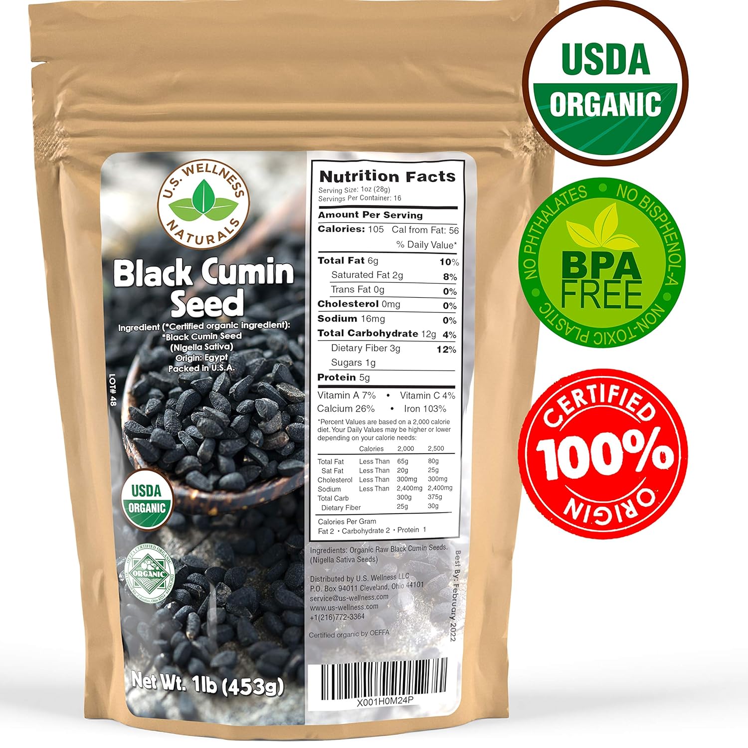 USDA Certified Organic Black Cumin Seed 1lb Egyptian Nigella Sativa - Image 5