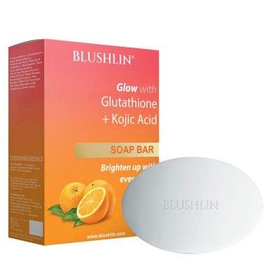BLUSHLIN Kojic Acid Skin Whitening Bar Soap for Pigmentation, Sun Damage, Dark Spots, Underarms, and Tan - 75gr Pack of 1