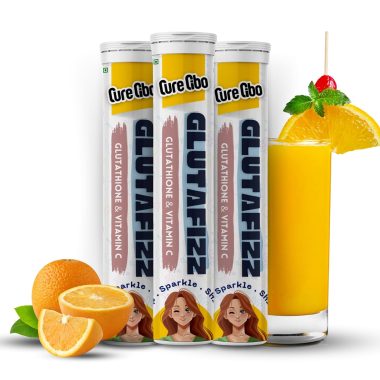 CureCibo 15 Count Orange Flavored Sugar-Free Glutathione & Vitamin C Effervescent Tablets for Glowing Skin