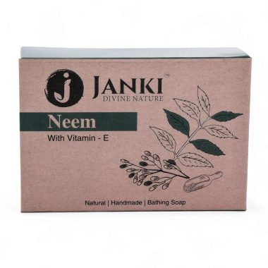 Janki Divine Nature Neem Handmade Bathing Soap with Vitamin E, Natural, Pack of 3