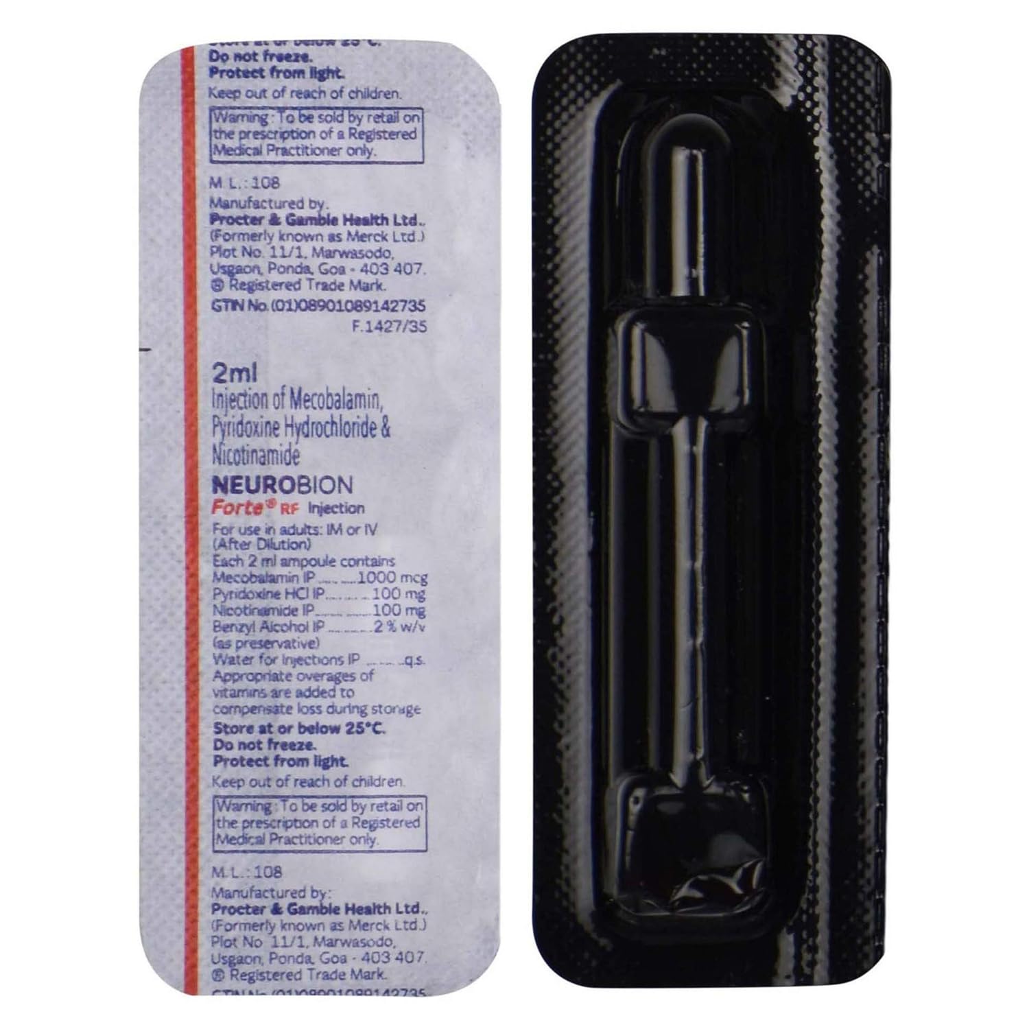 Neurobion Forte RF 2ml Injection Ampoule Vitamin B Complex