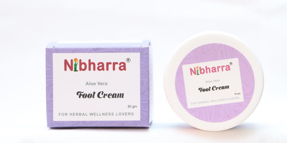 Nibharra Aloe Vera Foot Cream for Cracked Heels and Dry Feet, 50 gms