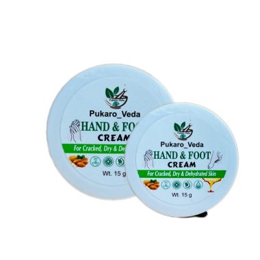 Pukaroveda 15 GM Ayurvedic Hand & Foot Crack Cream for Dry, Rough Heels Elbows