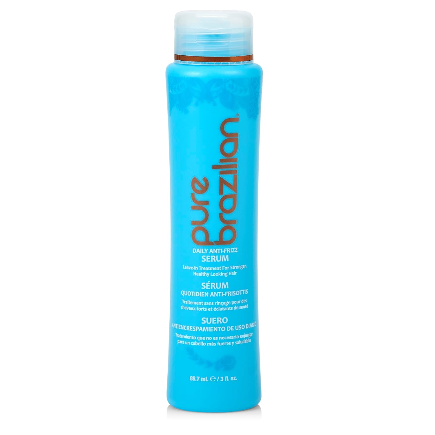 Pure Brazilian Daily Anti-Frizz Smoothing Serum 3 Fl Oz for All Hair Types