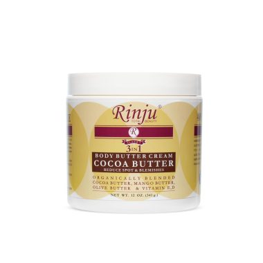 Rinju 12 oz Cocoa Butter Body Cream for Spot Reduction with Mango & Olive Butters, Vitamin E