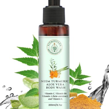 Vitminveda Ayurvedic Neem Turmeric Aloe Vera Body Wash Gel 8.45 Fl Oz for Glowing Smooth Skin
