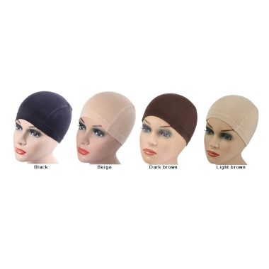 YANTAISIYU Comfortable Beige Bamboo Fiber Wig Cap Elastic Stretch One Size