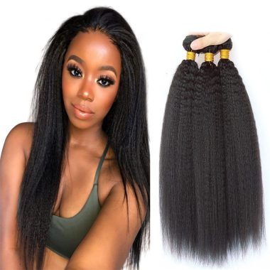Yaki Bundles Yaki Straight Human Hair Bundles Kinky Straight Bundles 26 26 26 inch Real Unprocessed Brazilian Virgin Hair Natural Black Color Yaki Straight Human Hair Bundles