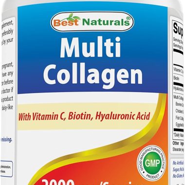Best Naturals Multi Collagen Pills 2000mg for Women & Men - Hydrolyzed Collagen Peptides Capsules for Hair Skin and Nails with Types I II III V X, Biotin, Hyaluronic Acid & Vitamin C