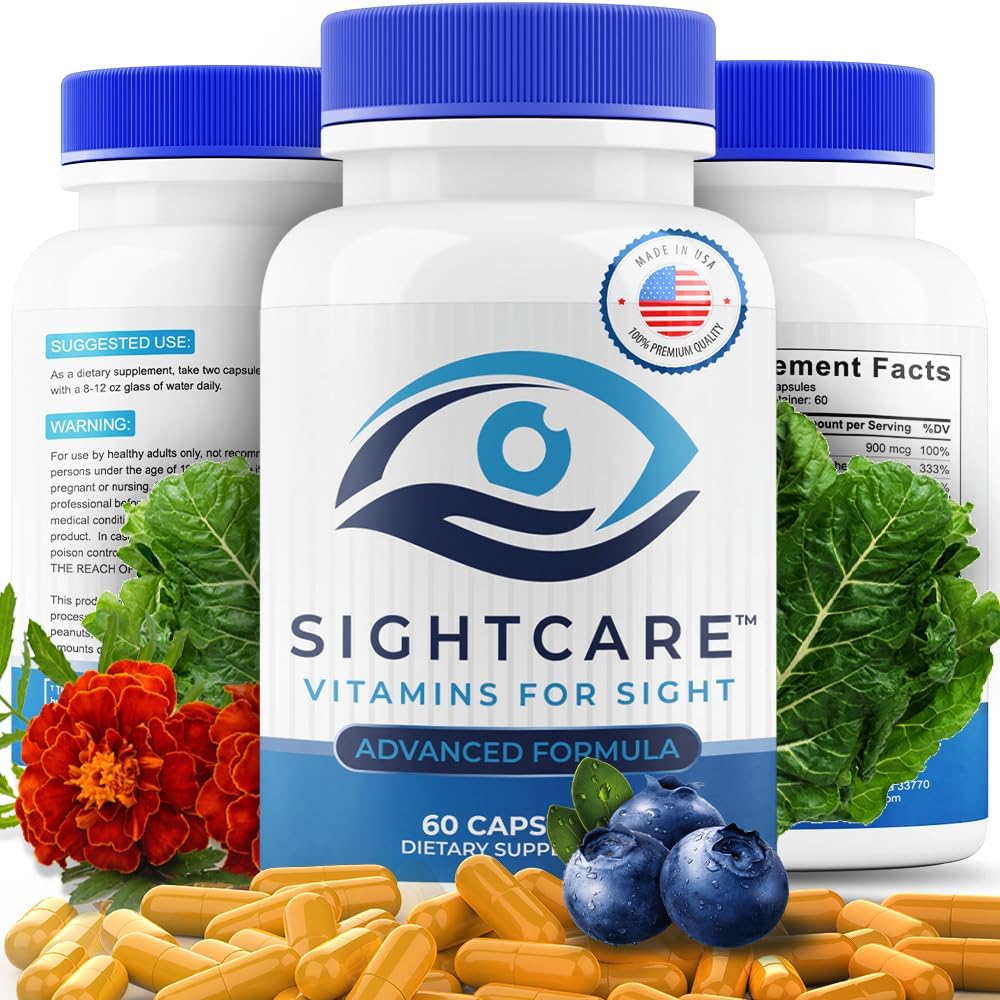 SightCare AREDS 2 Formula Lutein Zeaxanthin Eye Vitamin Supplement 60 Capsules Blue Light Support