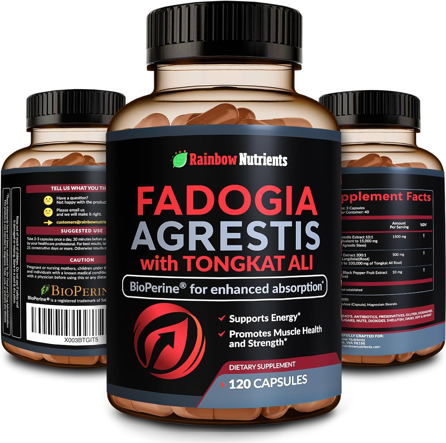 115,000mg Fadogia Agrestis Tongkat Ali Max Absorption 120 V Capsules