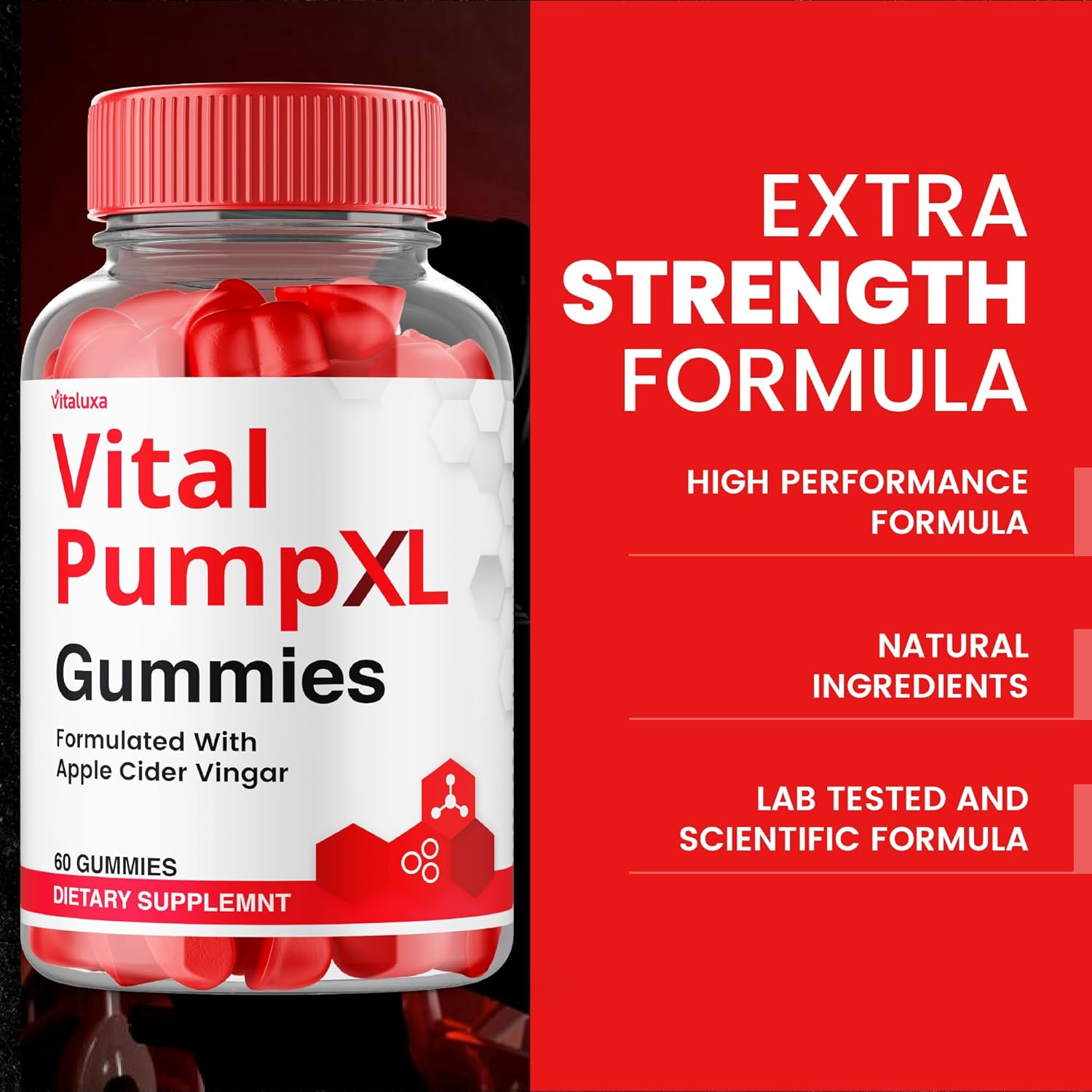 (2 Pack) Vital Pump XL Gummies for Men, 120 Count Extreme Performance Advanced Formula Supplement - Image 5