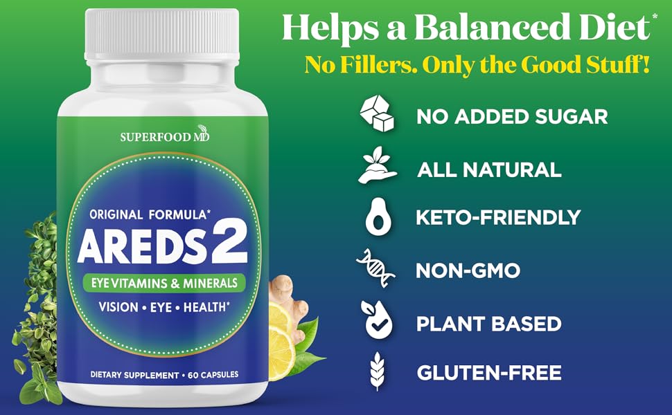 AREDS 2 Eye Vitamin Mineral Supplement Lutein Vitamin C Zeaxanthin Zinc Vitamin E Copper