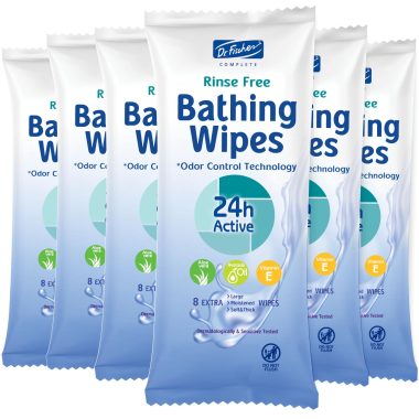 Dr. Fischer Large Rinse Free Bathing Wipes for Adults Hygienic Cleansing