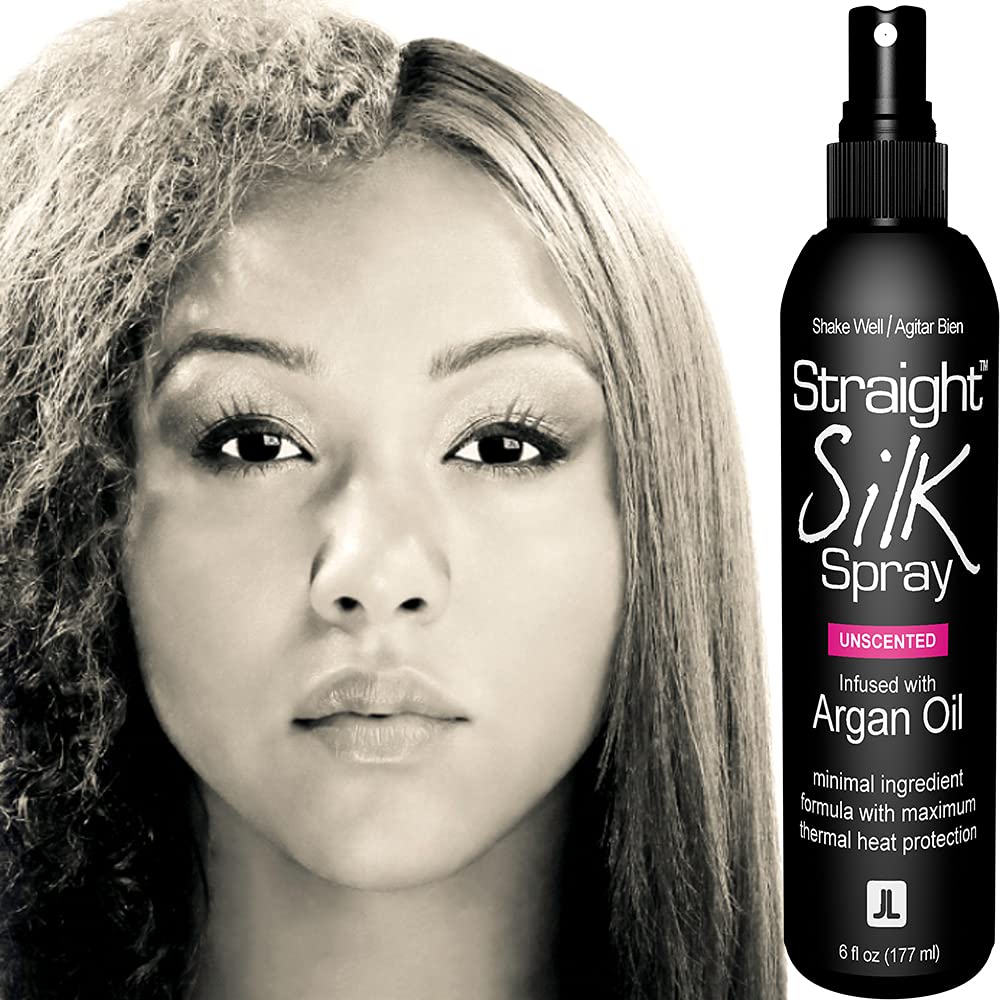 Unscented Straight Silk Spray with Argan Oil Hair Protector Detangler 6oz