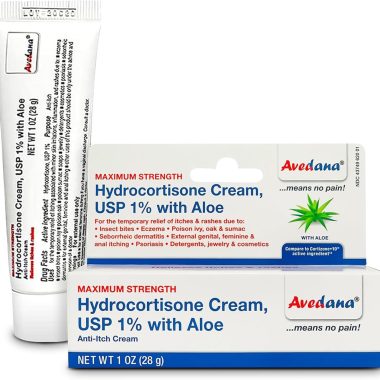**Premium 1 oz Hydrocortisone Anti-Itch Cream with Aloe Vera for Eczema and Rashes**