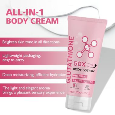 2PCS 50X Glutathione Tone Up Body Lotion for Moisturizing Soft Skin