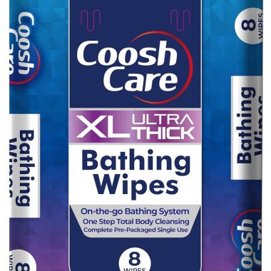 XL Ultra Thick 8 Count No-Rinse Hypoallergenic Bath Wipes for Adults Travel Camping