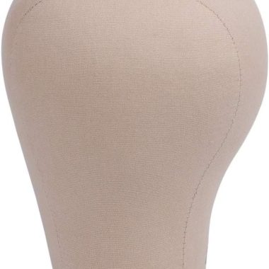 YANTAISIYU 22 Inch Canvas Cork Mannequin Head for Wig Display and Styling