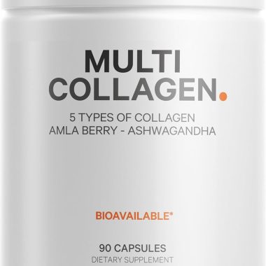 Codeage 5-Type Multi Collagen Peptides Protein Capsules with Ashwagandha and Amla Berry - 90 Count