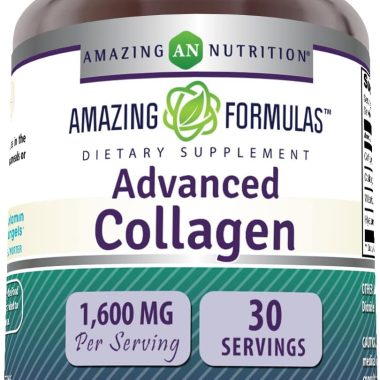 Advanced Collagen Supplement Type I II III with Vitamin C Hyaluronic 1600mg 90 Capsules Non-GMO