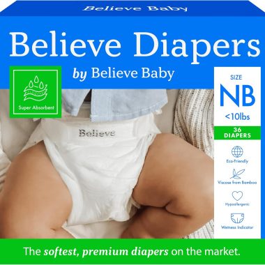 Believe Diapers Size Newborn Comfort Fit for Sensitive Skin