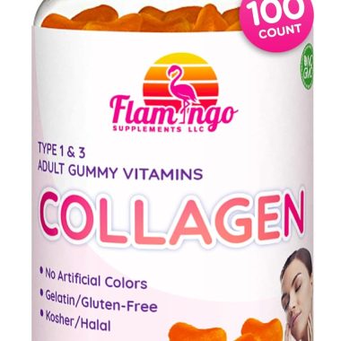 100 Count Collagen Gummies for Skin, Hair, Nails - Marine Hydrolyzed Type 1 & 2 Supplement for Men & Women