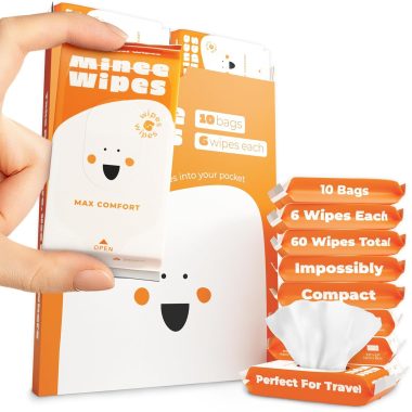 Compact Travel Baby Wipes 10 Pack 60 Wipes 99.5% Water Sensitive Skin Hypoallergenic Unscented
