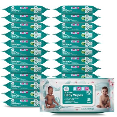 Med Pride Scented Baby Wipes Bulk Pack 1920 Count Alcohol-Free Aloe Vera