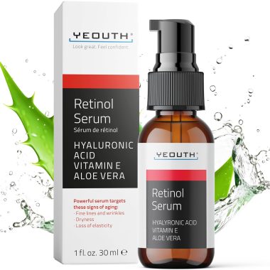 YEOUTH Hydrating Retinol Face Serum with Hyaluronic Acid and Vitamin E 1oz All Skin Types