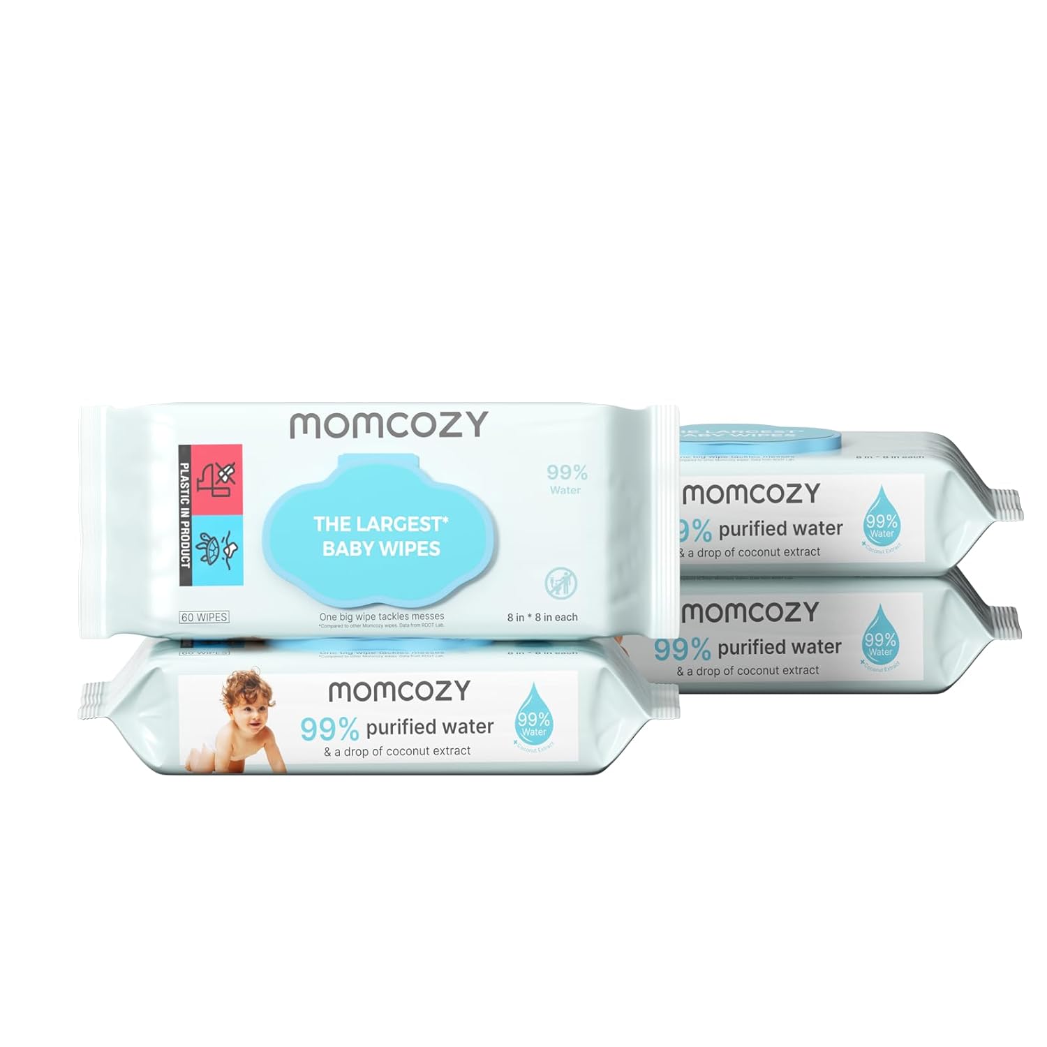 Momcozy Extra Large Unscented Hypoallergenic Baby Wipes 240 Count