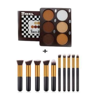 Private: 6 Colour Powder Pallet + 10 Brush Set